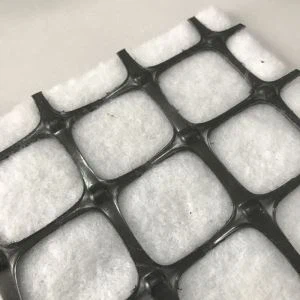 Konbine Geogrid ak jeotèkstil