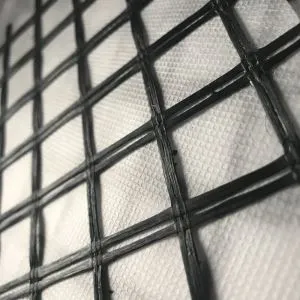 Konpoze Fiberglass Geogrid ak Geotextile